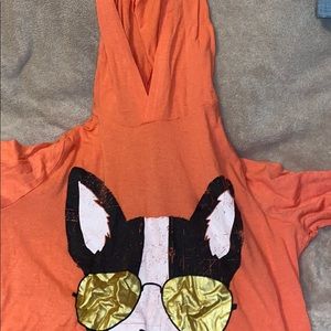 aviator dog long sleeve shirt with hood